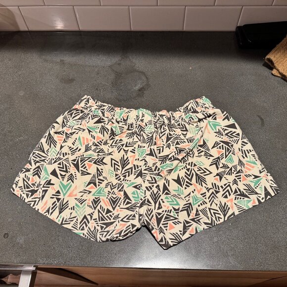 Patagonia Women’s Barely Baggies Shorts Small • Retro Print • Elastic Waist - Picture 1 of 5